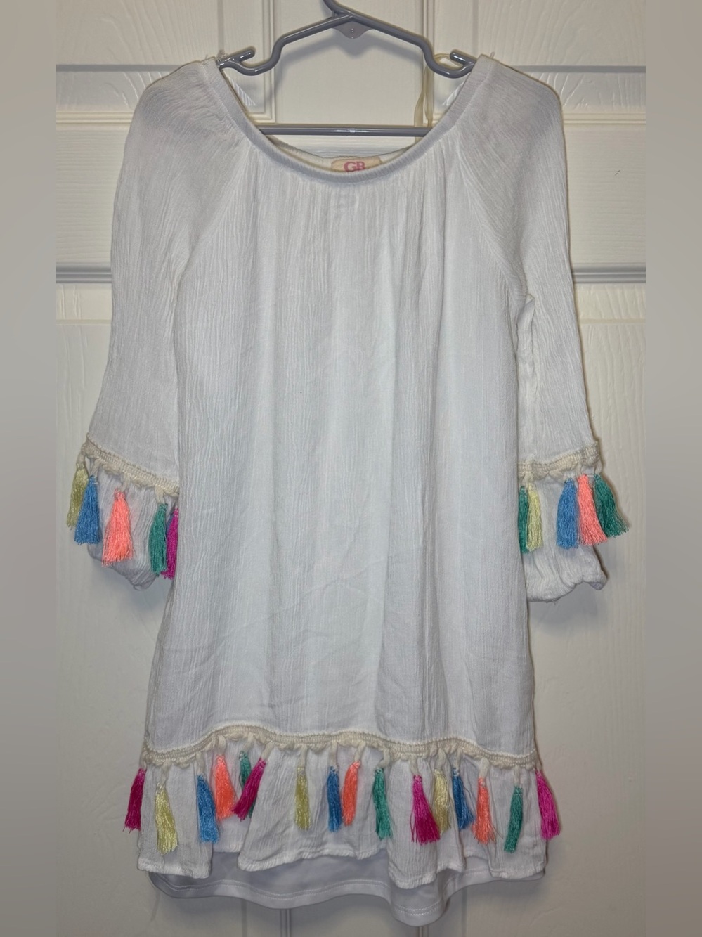GB girls White Top with Pink Logo Detail